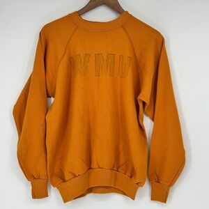 Single Stitch Vintage WMU Raglan Sweatshirt Burnt Orange XL USA Pullover